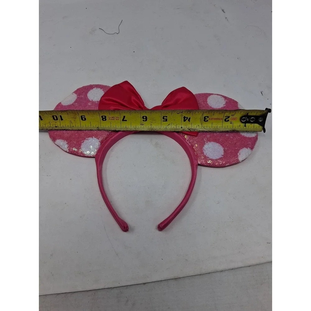 DISNEY JUNIOR MINNIE Pinks EARS Headband Sequins Glitter 157179 SAM Polka Dots I